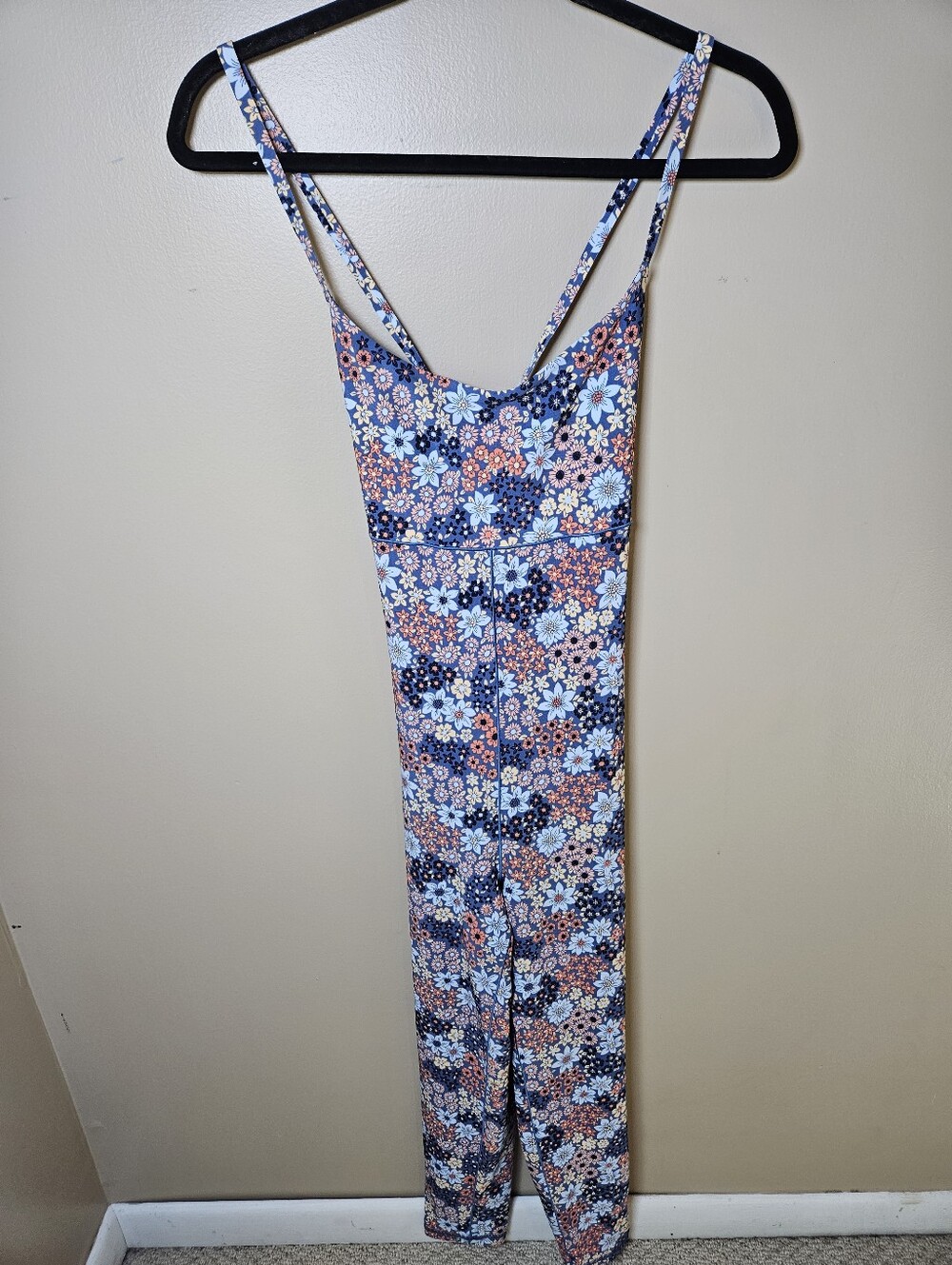 Offline Aerie Floral Skinny Tank Athletic Jumpsuit Large Stretch Workout